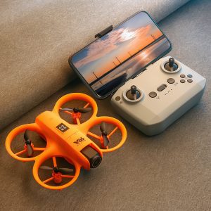 Mini Cool Light Protection Camera Drone Aircraft Toy V66 - Orange