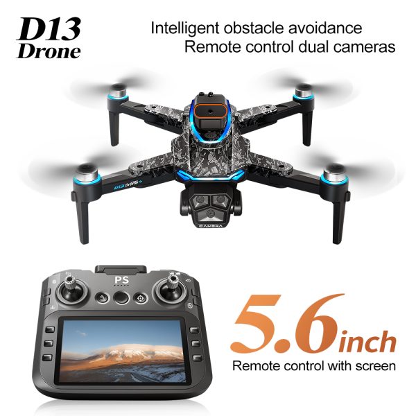 5.6" Screen Control Obstacle Avoidance Dual Camera Drone Toy D13 - Image 11