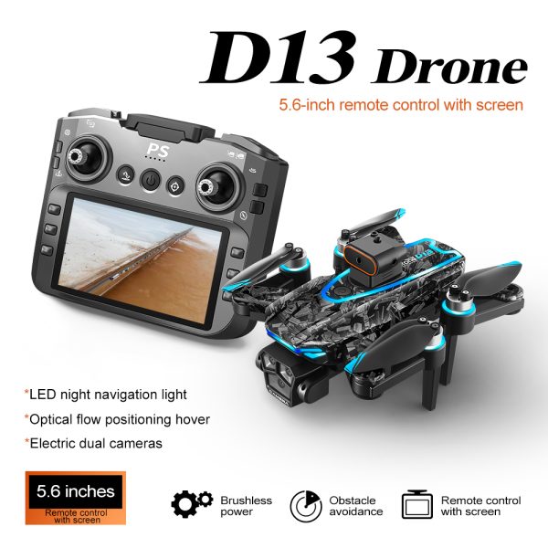 5.6" Screen Control Obstacle Avoidance Dual Camera Drone Toy D13 - Image 17