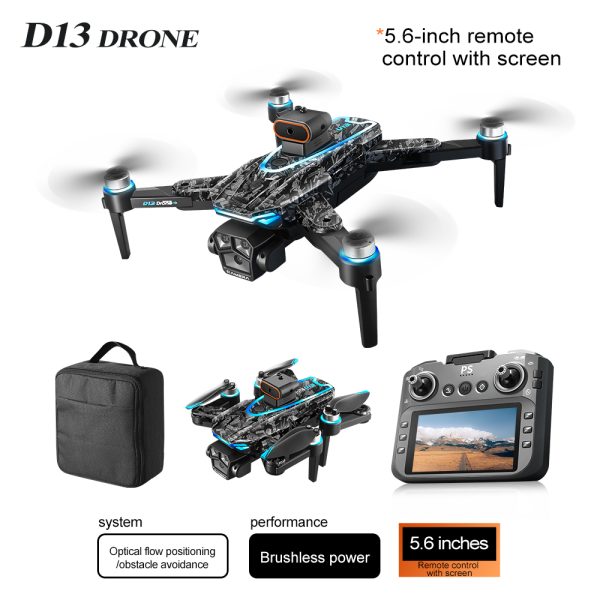 5.6" Screen Control Obstacle Avoidance Dual Camera Drone Toy D13 - Image 10
