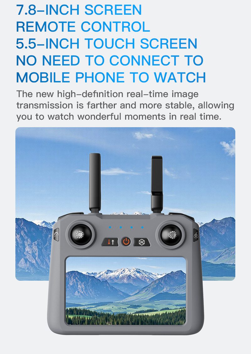 GPS Return Three Axis Gimbal 5.5" Screen 5G Relay 4K Camera Drone 017