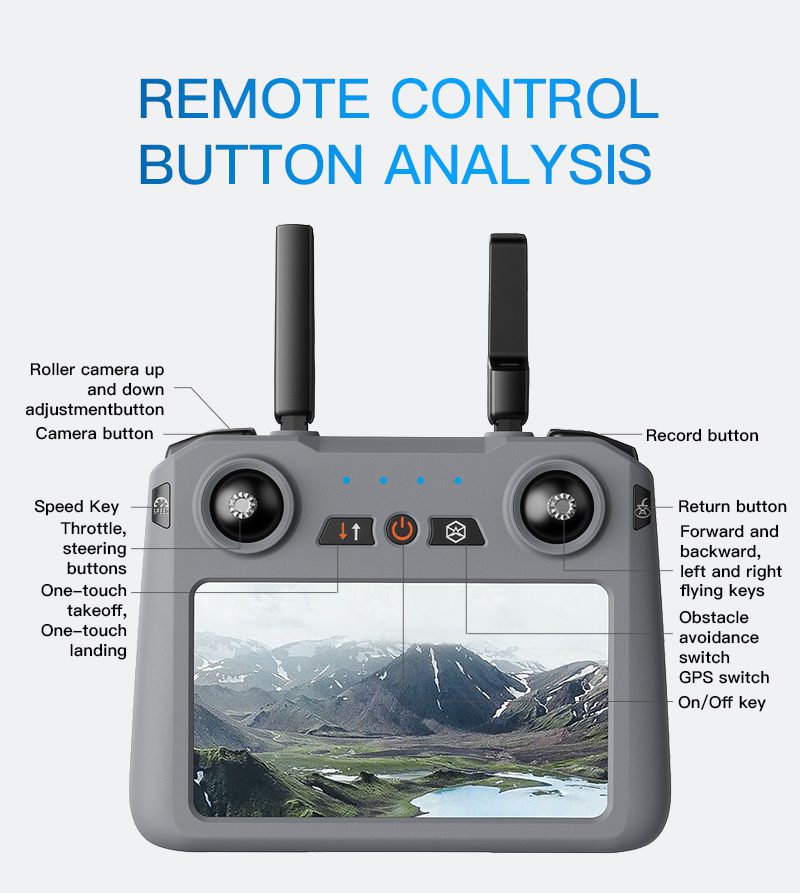 GPS Return Three Axis Gimbal 5.5" Screen 5G Relay 4K Camera Drone 017