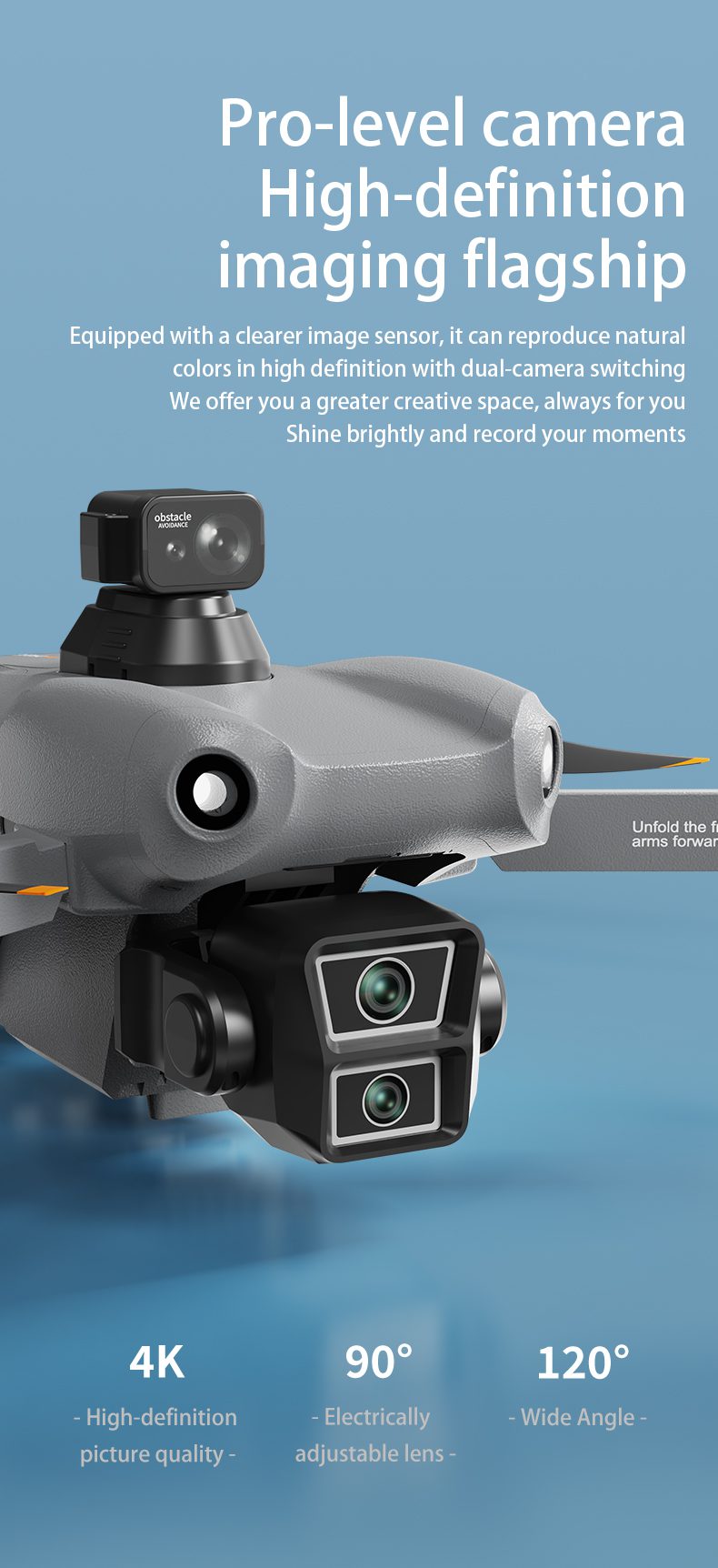GPS Return 4.5" Screen 5G Obstacle Avoidance 4K HD Camera Drone L300 UItra