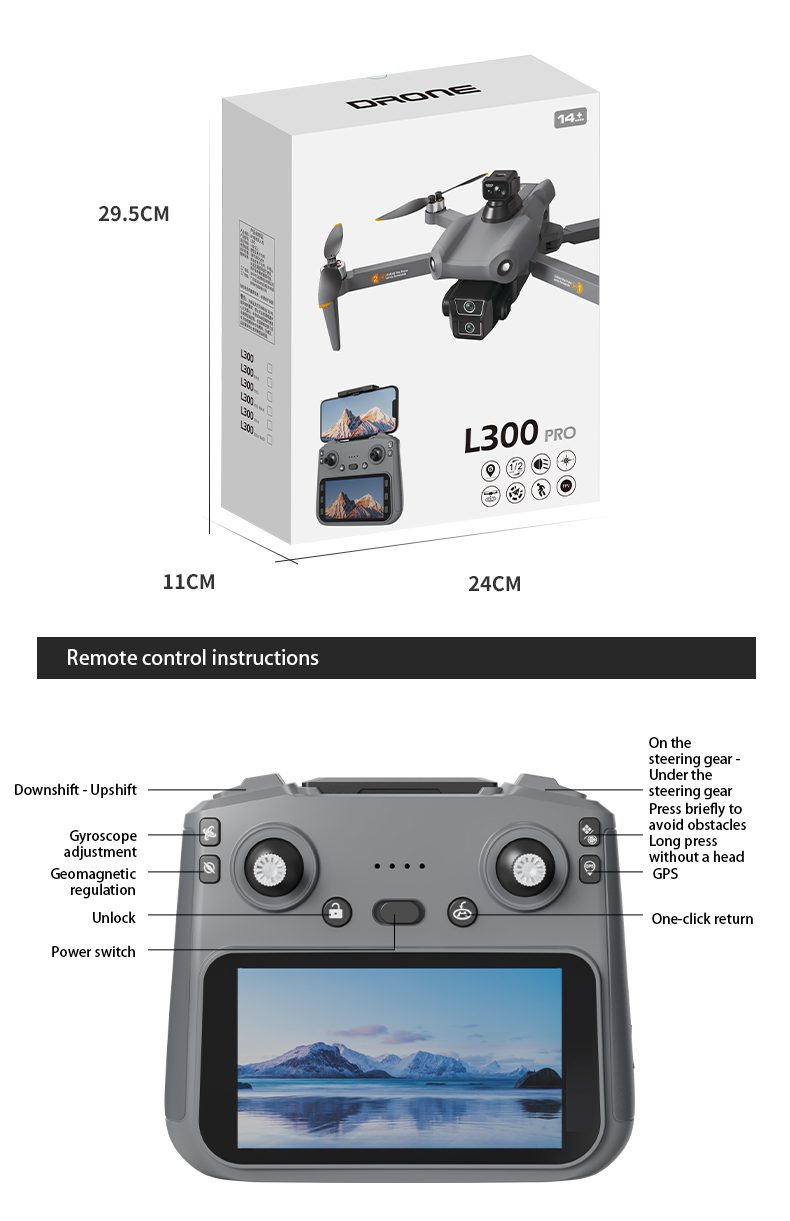 GPS Drone 5.9 Inch Touch Screen 5G Stability 4K HD Camera UAV L300 UItra