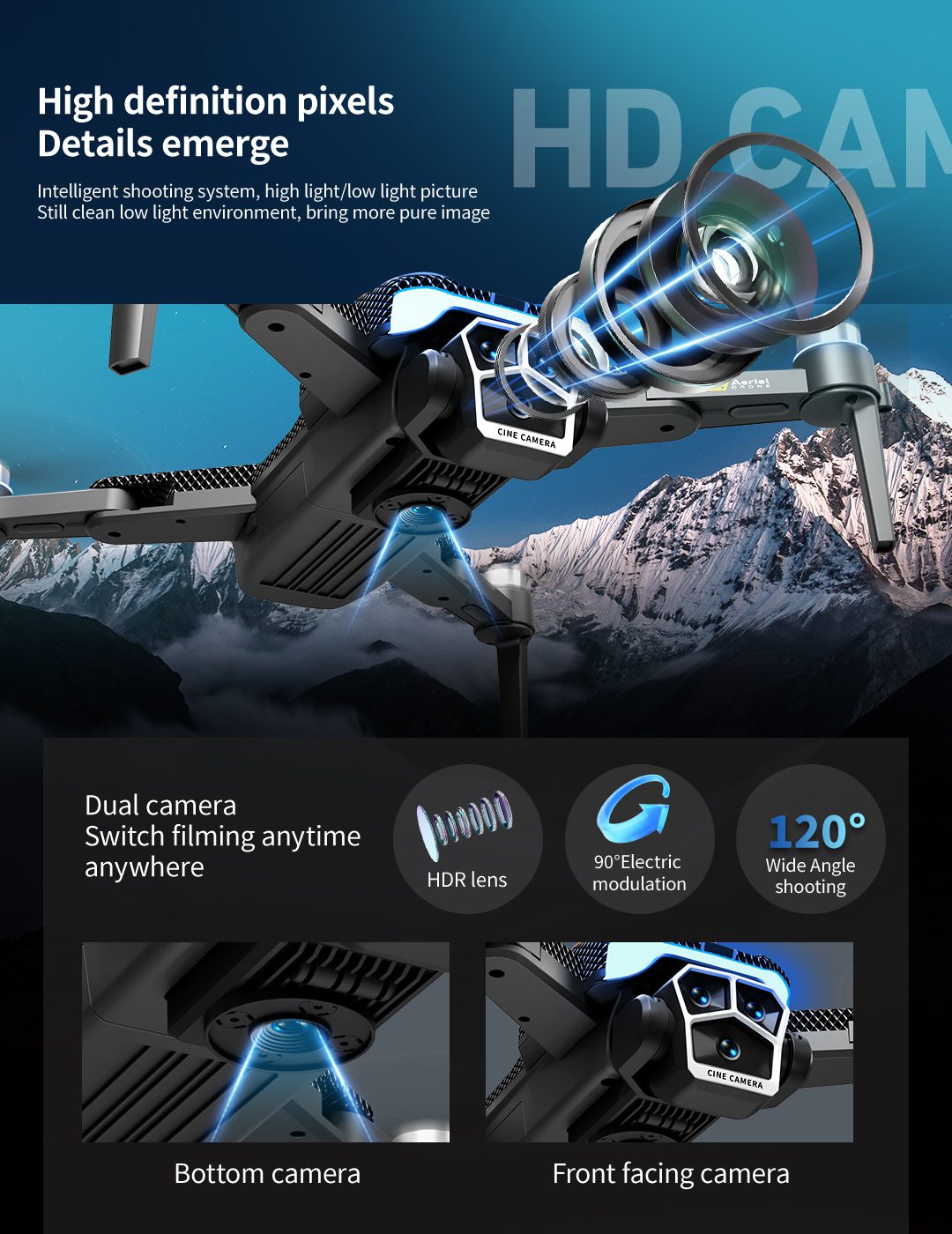 GPS Drone 4.5" Remote Control Screen 4K HD 5G Camera UAV Z104