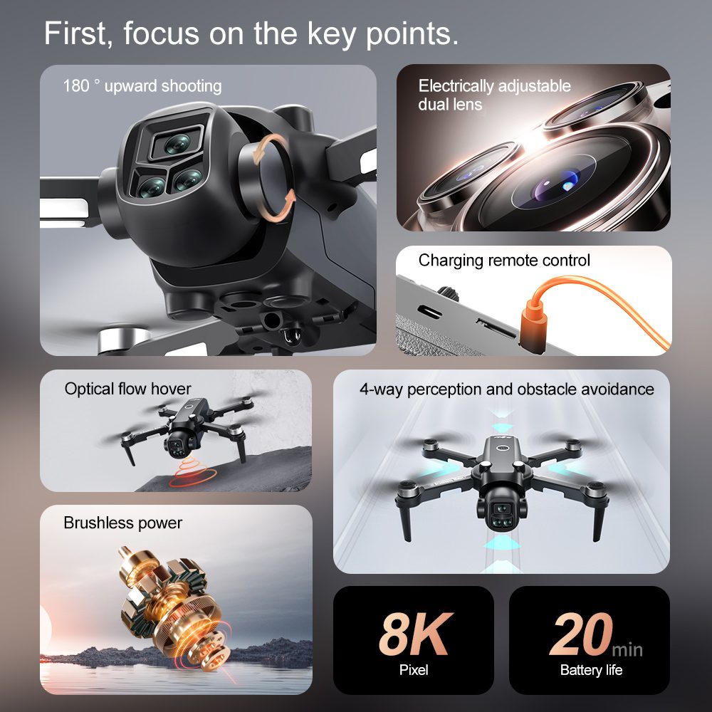 5.6 Inch Remote Control Screen Obstacle Avoidance Camera Drone Toy V156MAX