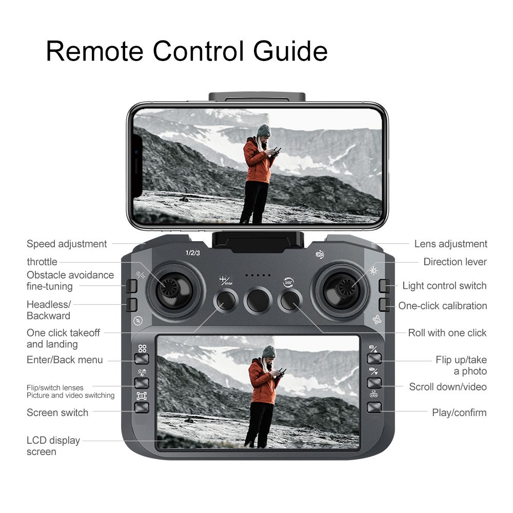5.6 Inch Remote Control Screen Obstacle Avoidance Camera Drone Toy V156MAX