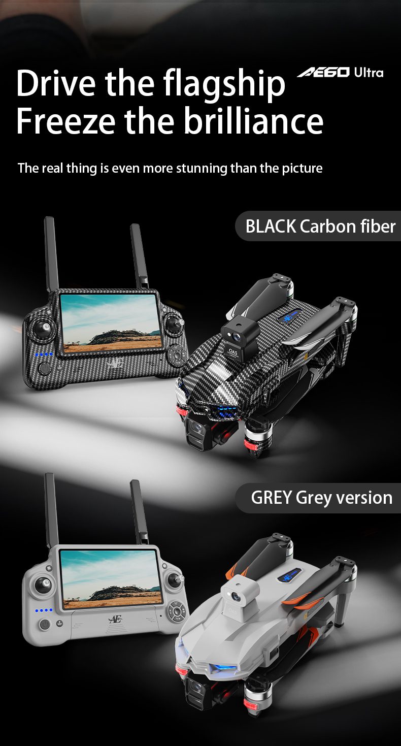 Airdrop GPS Drone 7.2" Screen 7KM Three-Axis Gimbal HD Camera UAV AE60