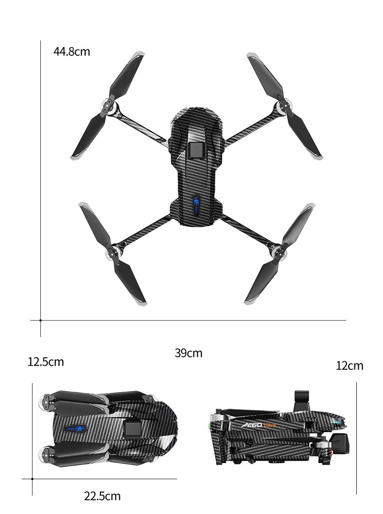 Airdrop GPS Drone 7.2" Screen 7KM Three-Axis Gimbal HD Camera UAV AE60