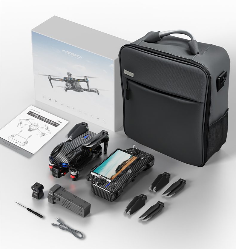 Airdrop GPS Drone 7.2" Screen 7KM Three-Axis Gimbal HD Camera UAV AE60