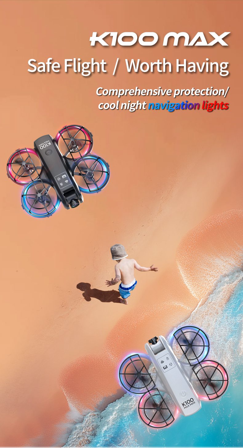 Mini Drone Cool Light Protection Camera Aircraft Toy K100