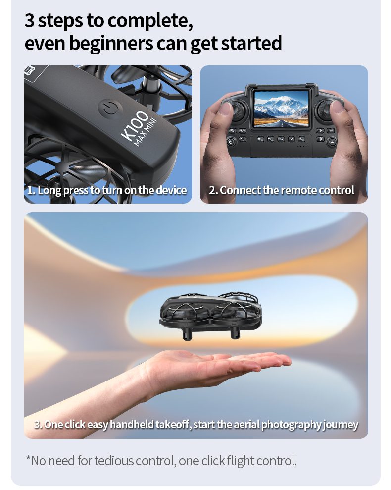 Mini Drone Cool Light Protection Camera Aircraft Toy K100