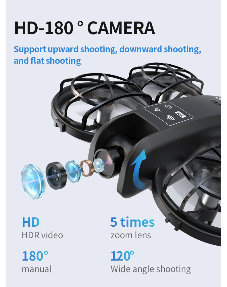 Mini Drone Cool Light Protection Camera Aircraft Toy K100