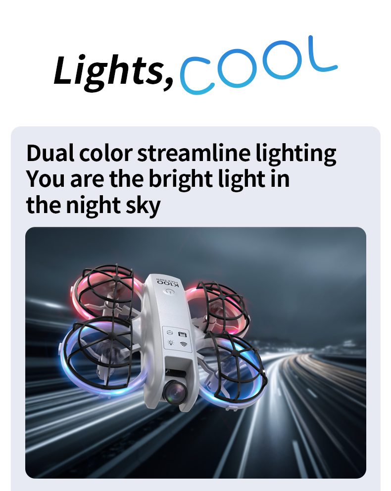 Mini Drone Cool Light Protection Camera Aircraft Toy K100