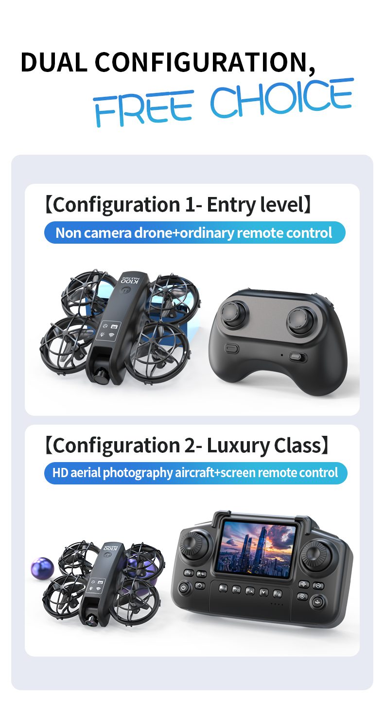 Mini Drone Cool Light Protection Camera Aircraft Toy K100