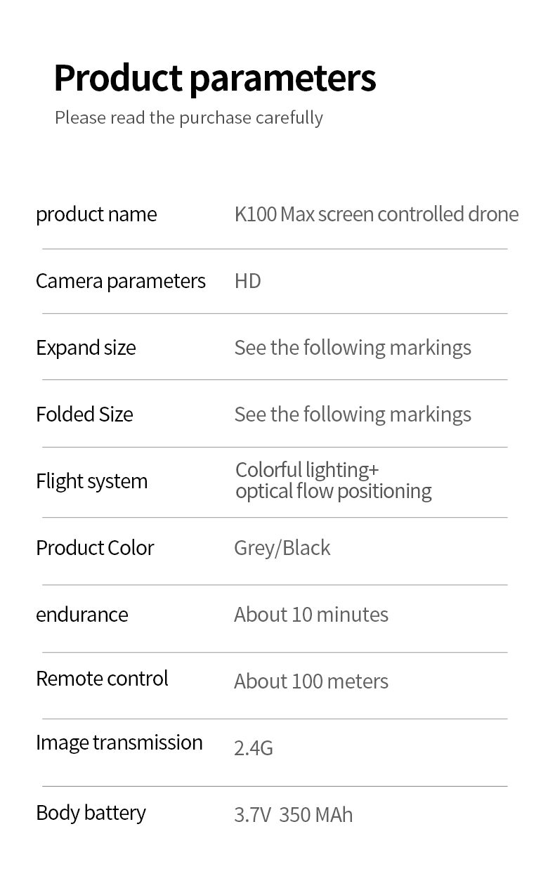 Mini Drone Cool Light Protection Camera Aircraft Toy K100