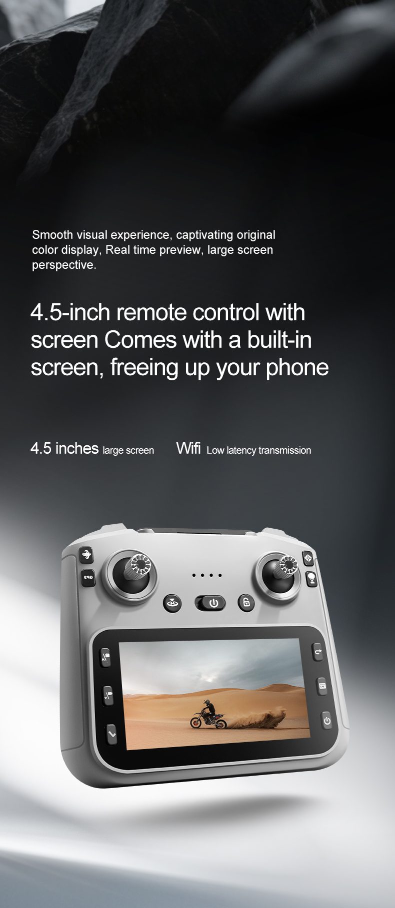 Airdrop GPS Drone 4.5" Remote Control Screen 4K Camera UAV K18MAX