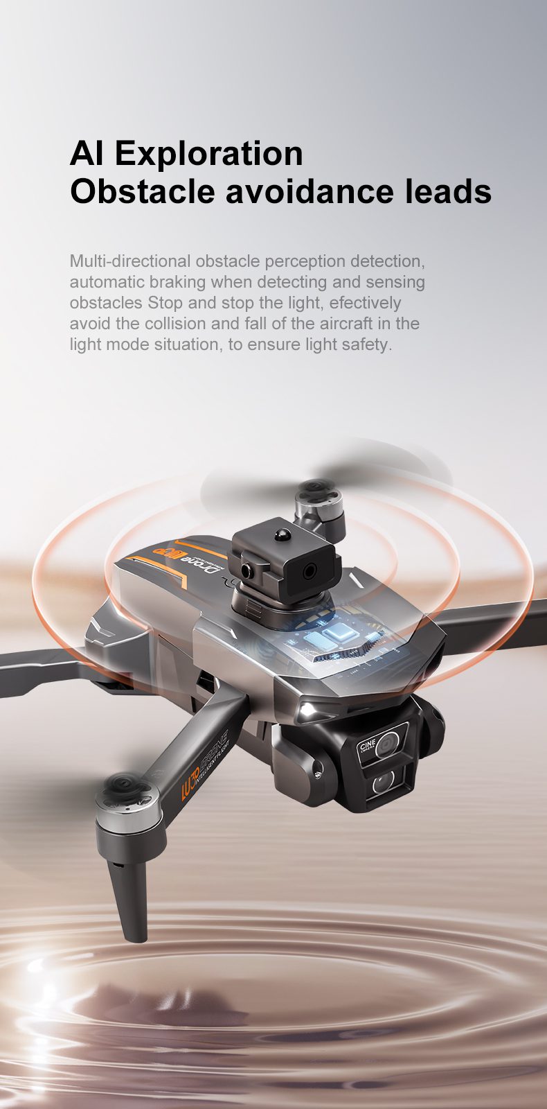 4.5" Remote Control Screen GPS Return Dual Camera Drone LU30
