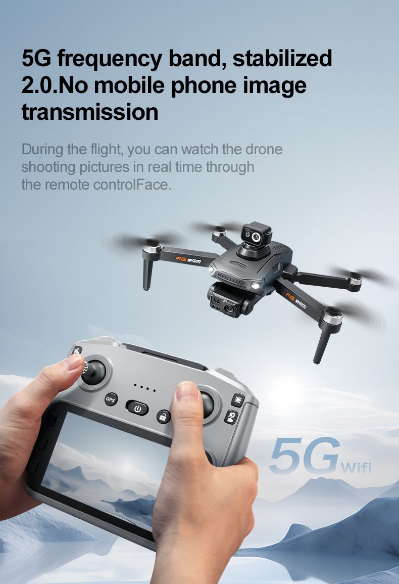 GPS Drone 4.5" Remote Control Screen 5G Relay HD Camera UAV RG800MAX