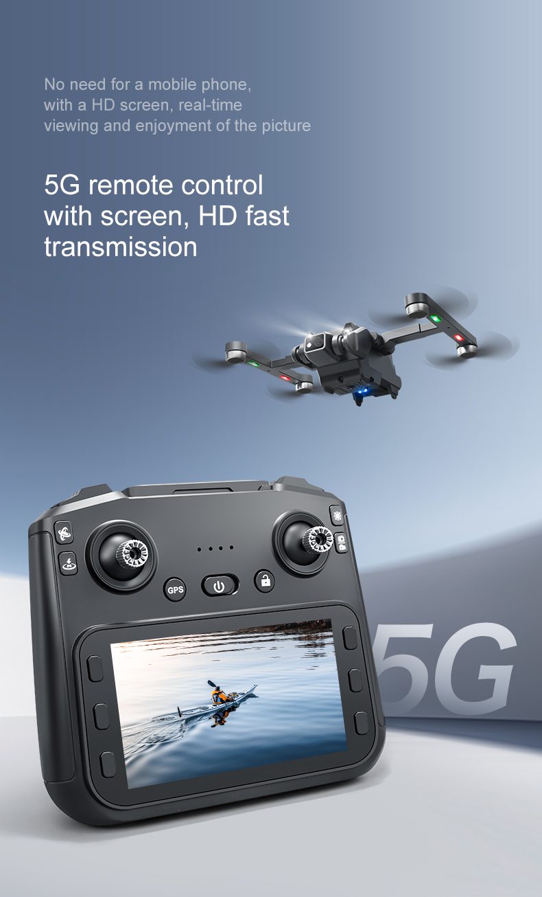 GPS Drone 4.5" Remote Control Screen 5G HD Camera UAV RG700PRO