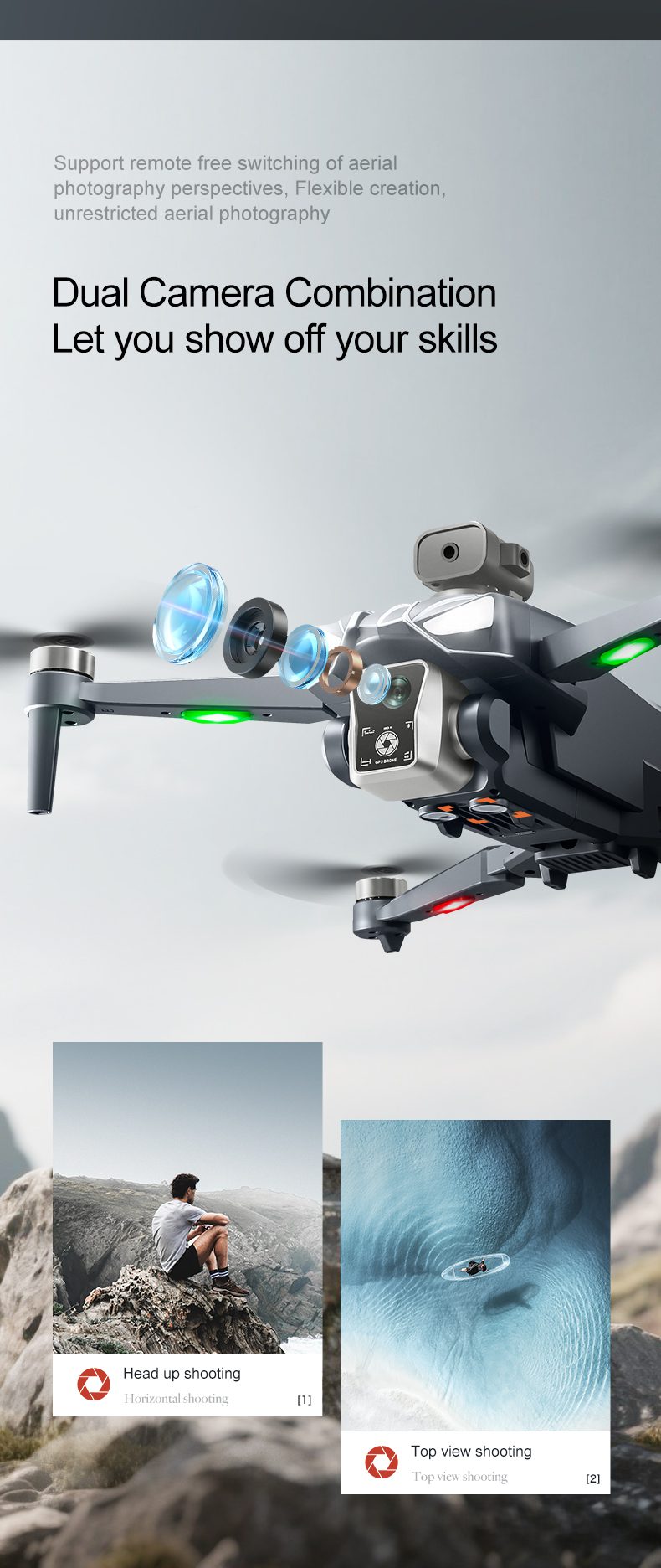 Airdrop GPS Drone 4.5" Remote Control Screen 4K Camera UAV K18MAX