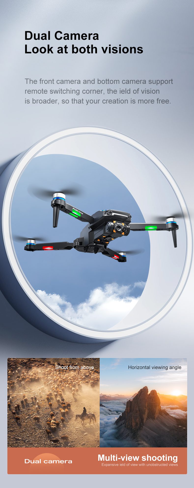 GPS Drone 5.6 Inches Remote Control Screen Camera UAV RG806MAX