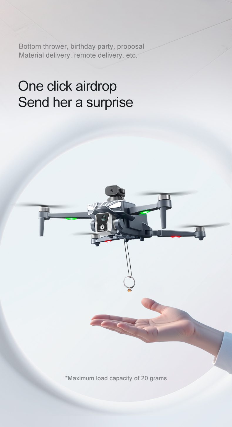 Airdrop GPS Drone 4.5" Remote Control Screen 4K Camera UAV K18MAX