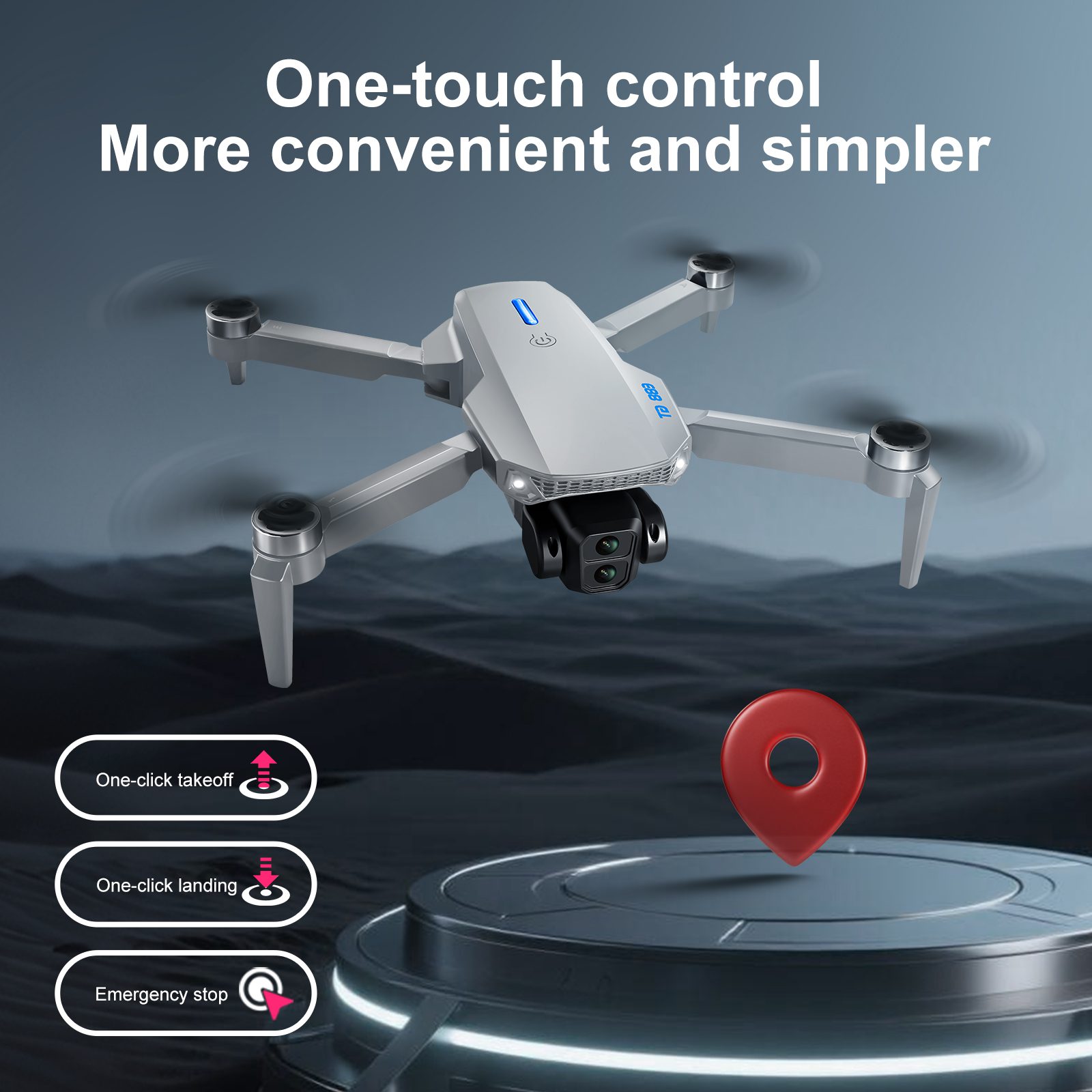 4.3" Screen Drone Optical Flow Camera Aircraft Toy E88GT