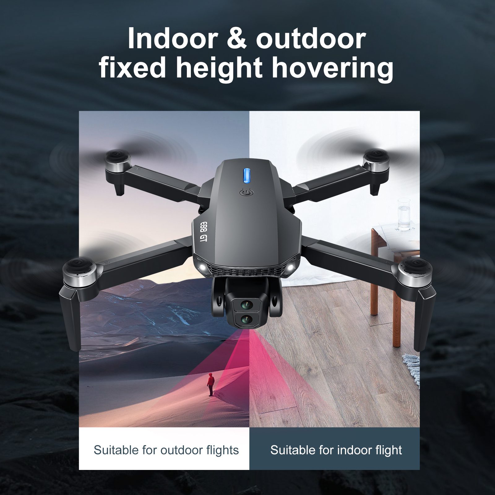4.3" Screen Drone Optical Flow Camera Aircraft Toy E88GT