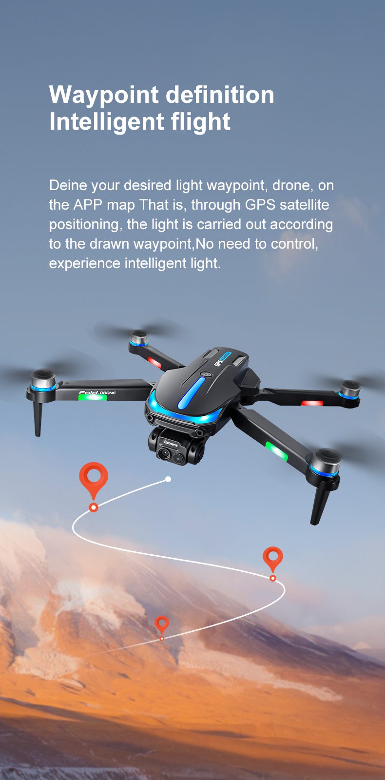 GPS Drone 5.6 Inches Remote Control Screen Camera UAV RG806MAX