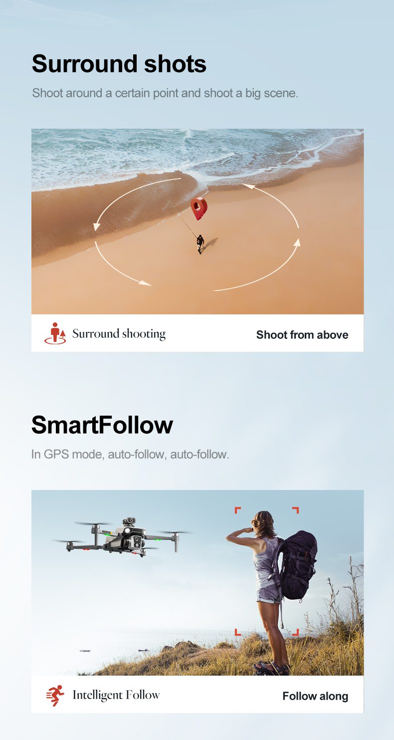 GPS Airdrop Drone 4.5" Remote Control Screen 4K Camera UAV K19MAX