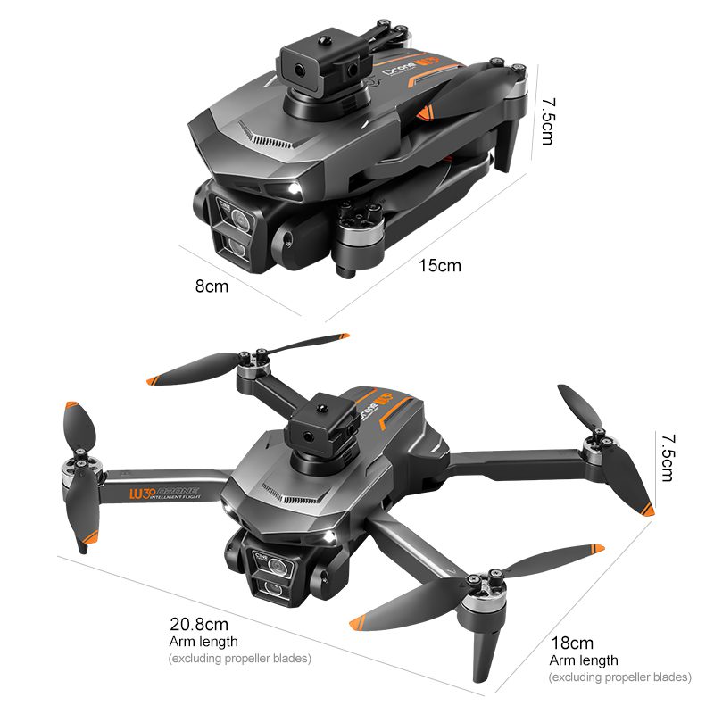 4.5" Remote Control Screen GPS Return Dual Camera Drone LU30