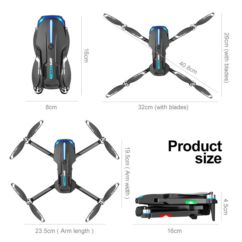 GPS Drone 5.6 Inches Remote Control Screen Camera UAV RG806MAX