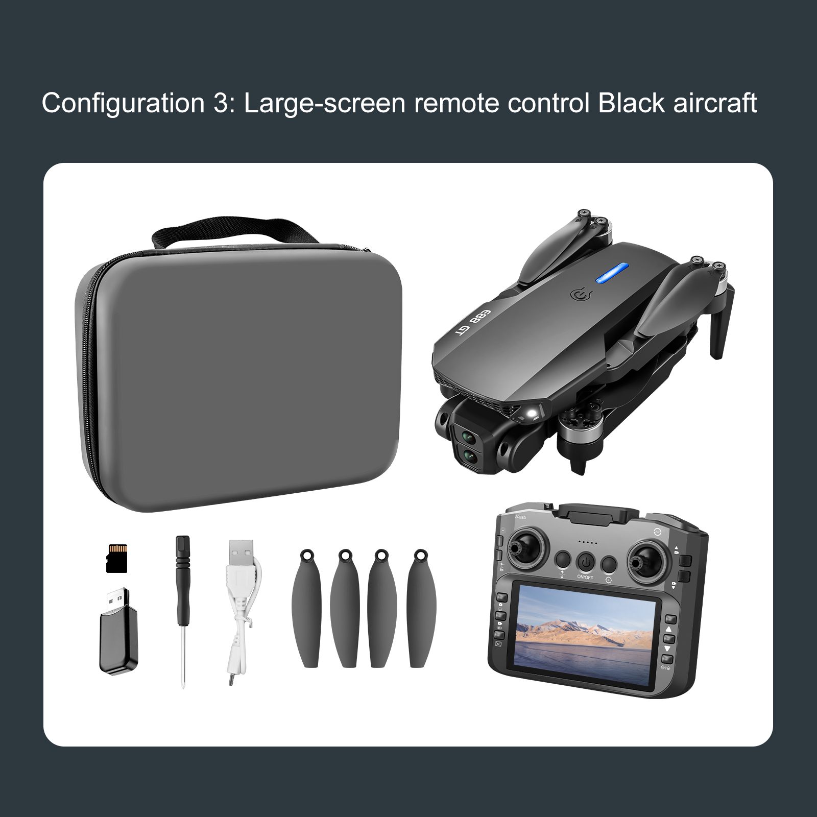 4.3" Screen Drone Optical Flow Camera Aircraft Toy E88GT