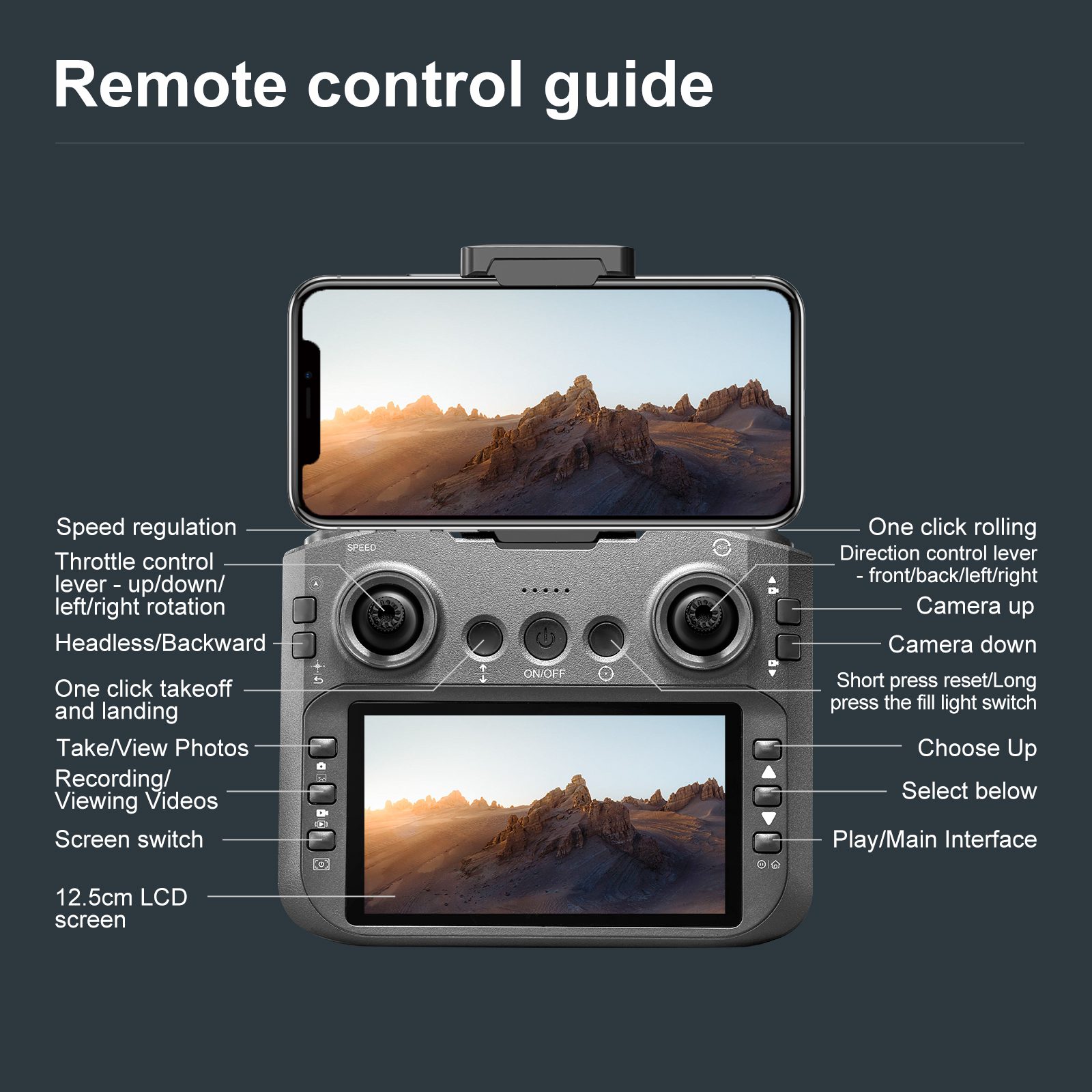 4.3" Screen Drone Optical Flow Camera Aircraft Toy E88GT