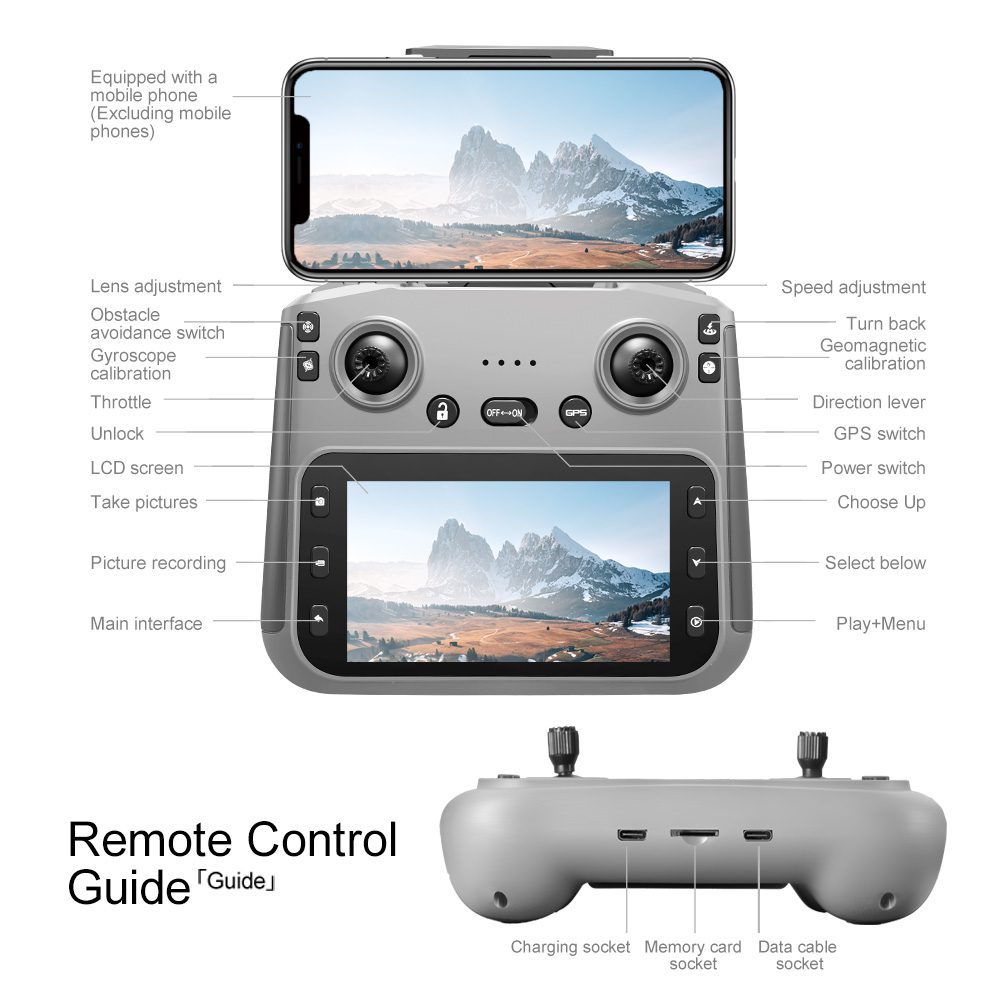 4.5" Remote Control Screen GPS Return 5G HD Camera Drone V198MAX