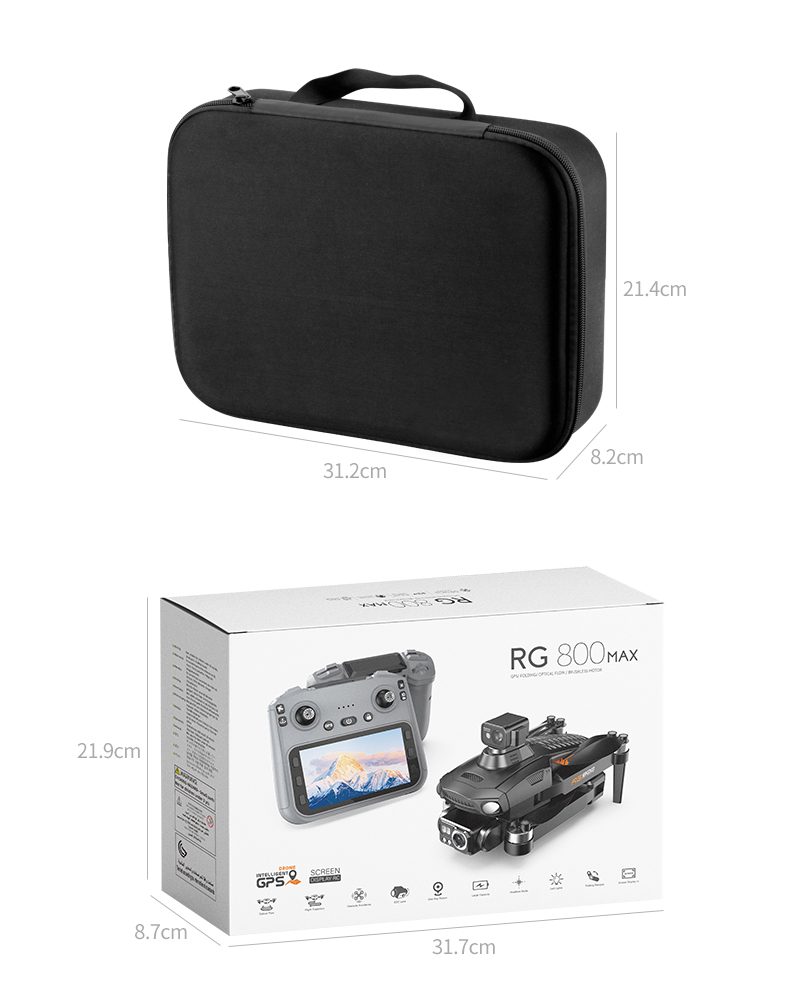 GPS Drone 4.5" Remote Control Screen 5G Relay HD Camera UAV RG800MAX