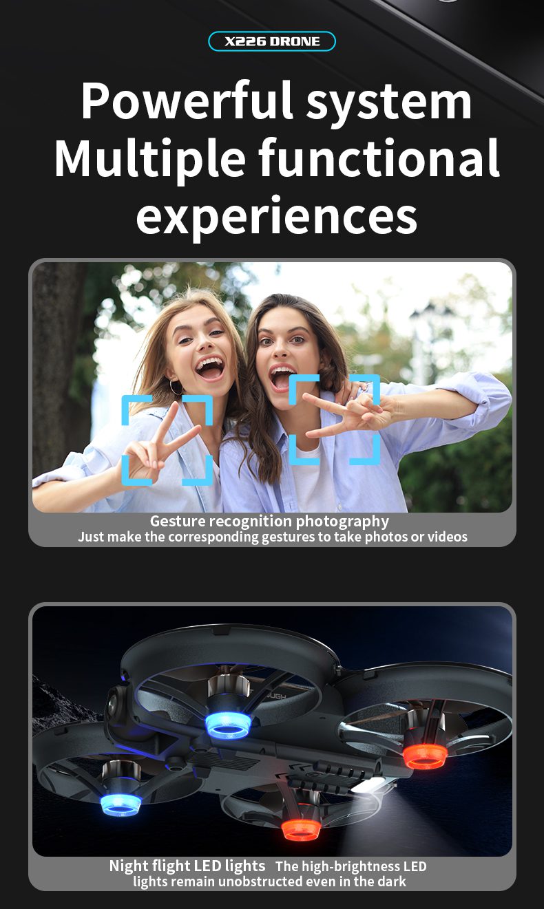 4.5" Remote Control Screen Drone Camera Protection Aircraft Toy X226