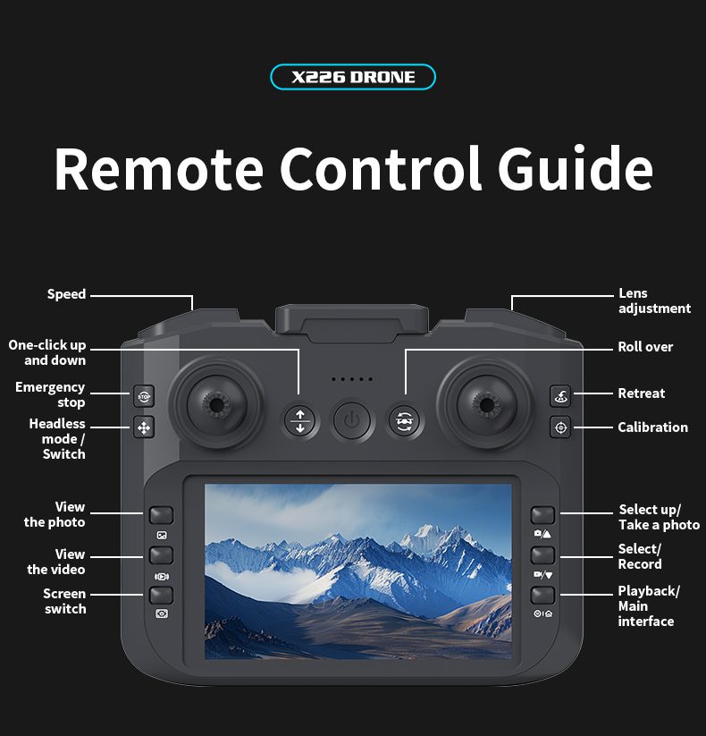 4.5" Remote Control Screen Drone Camera Protection Aircraft Toy X226