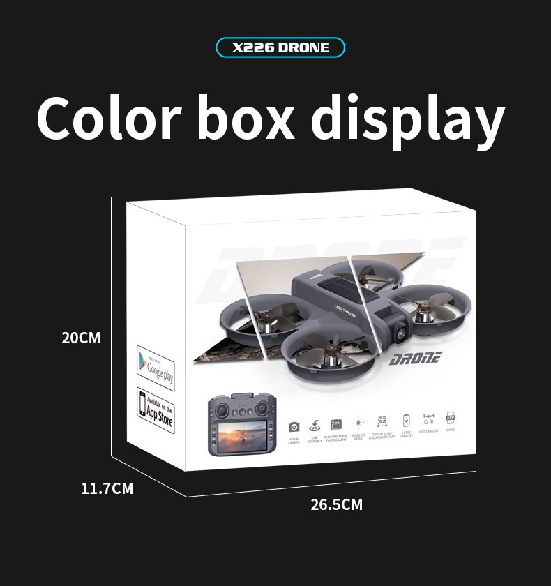 4.5" Remote Control Screen Drone Camera Protection Aircraft Toy X226
