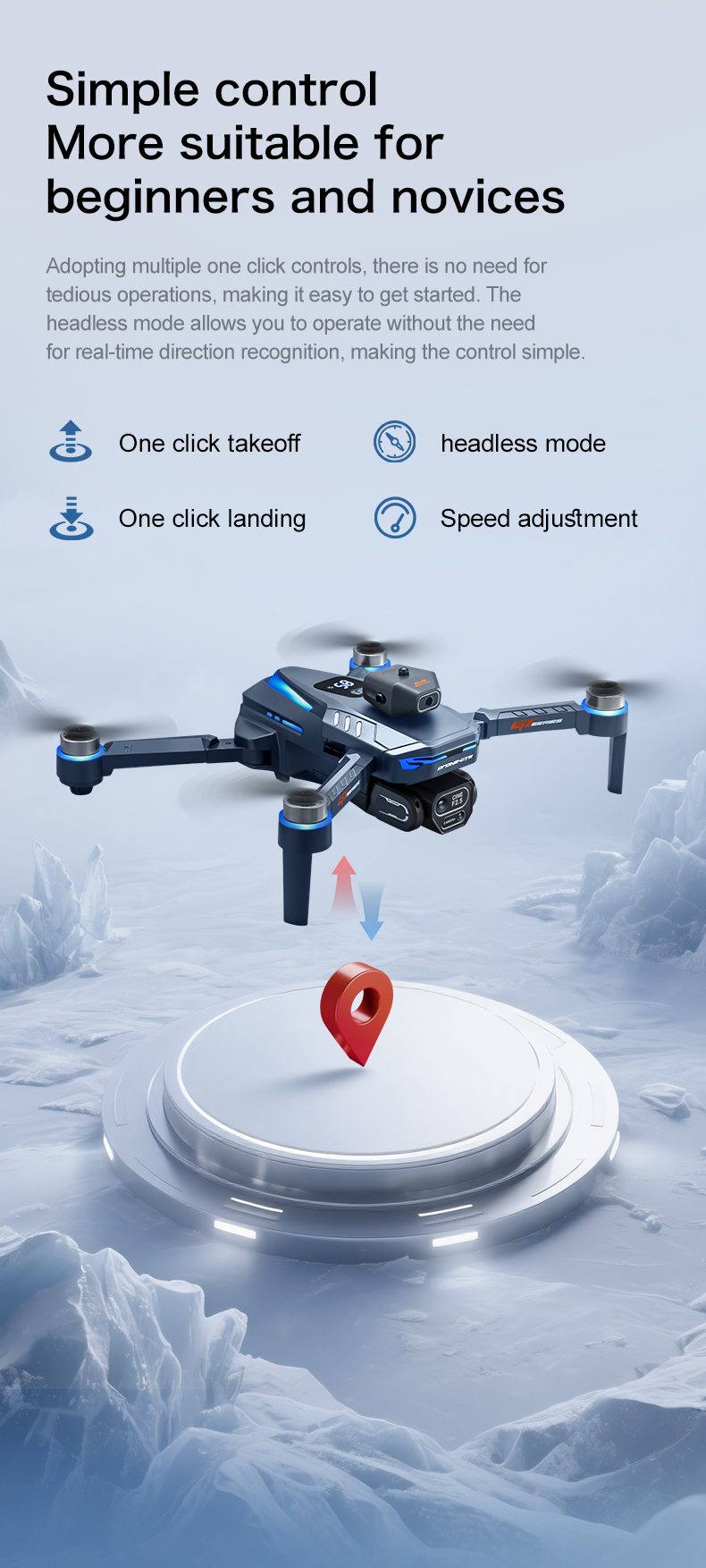 4.3" Remote Screen Drone Optical Flow Camera Aircraft Toy GT8