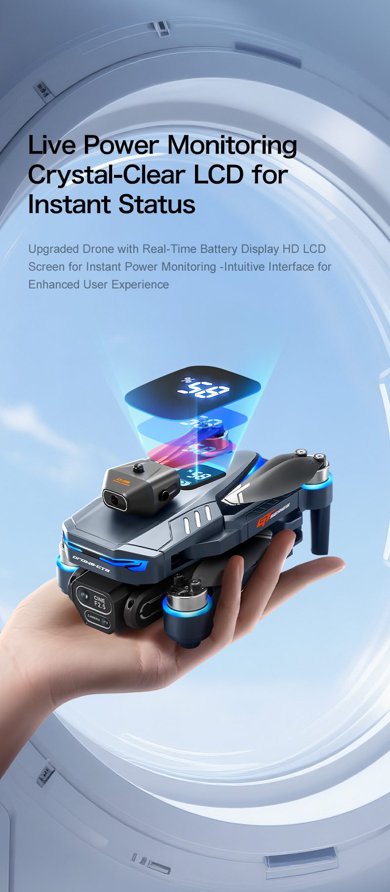 4.3" Remote Screen Drone Optical Flow Camera Aircraft Toy GT8