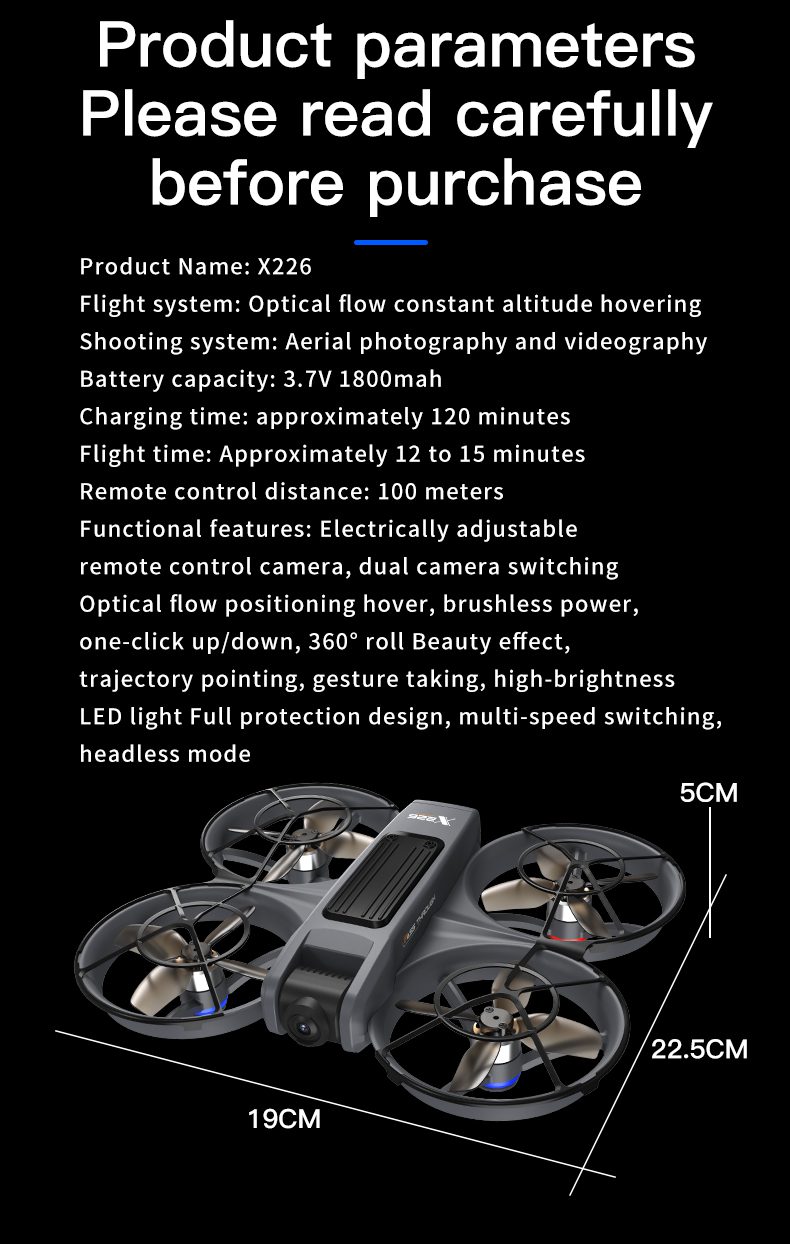 VR Drone Camera Optical Flow Protective Cover Aircraft Toy X226VR