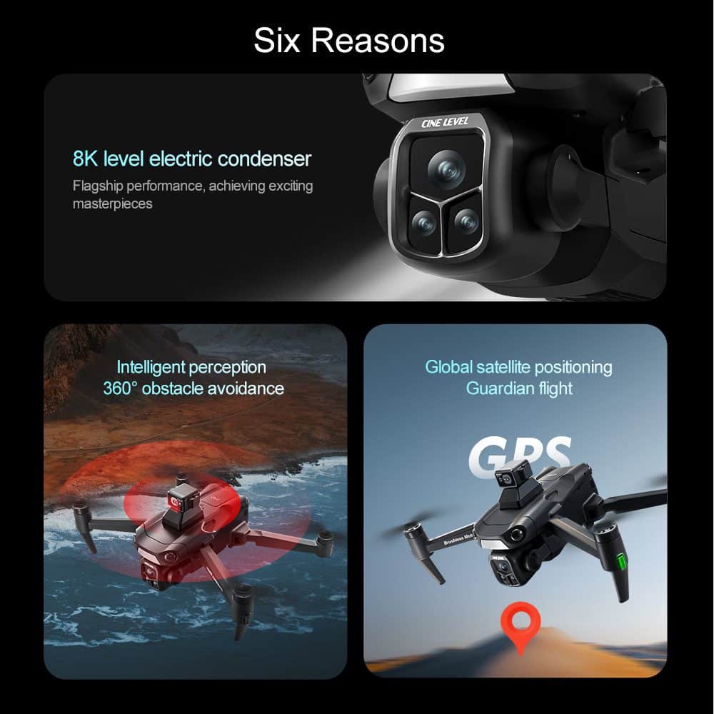 3KM Flight GPS Return Drone 5G Obstacle Avoidance 8K HD Camera UAV V918