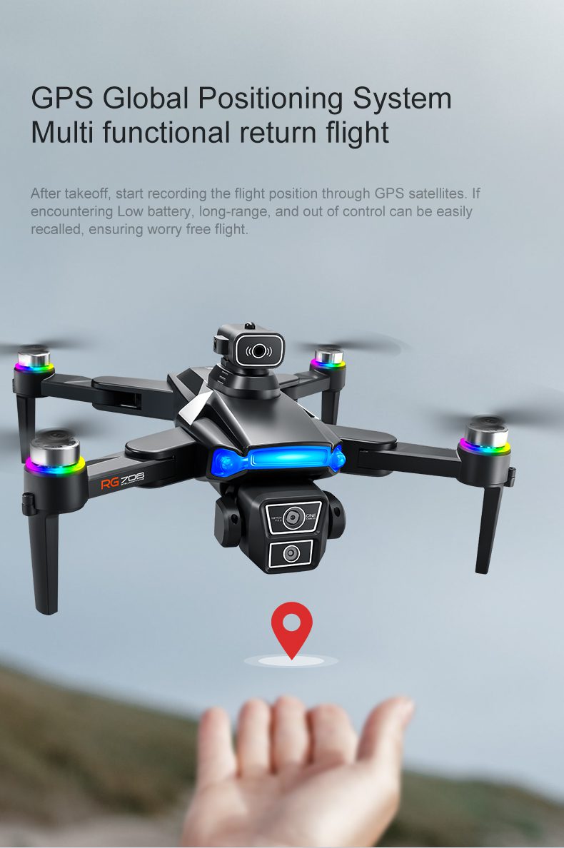 GPS Drone 4.5" Screen Cool Lights 5G 4K HD Camera UAV RG706MAX