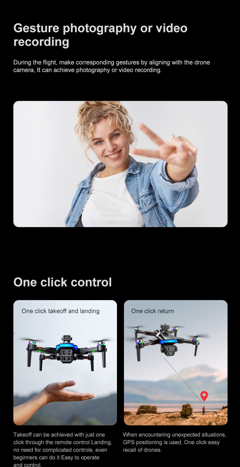 GPS Drone 4.5" Screen Cool Lights 5G 4K HD Camera UAV RG706MAX