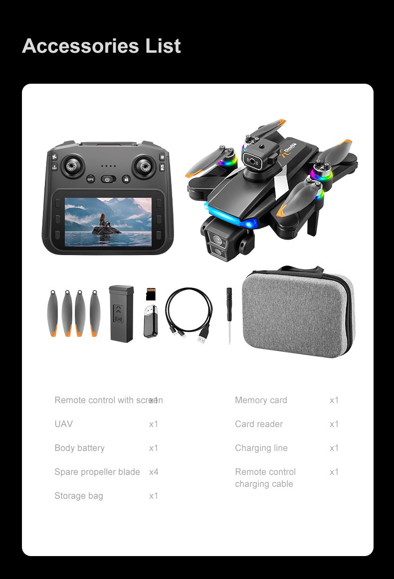 GPS Drone 4.5" Screen Cool Lights 5G 4K HD Camera UAV RG706MAX