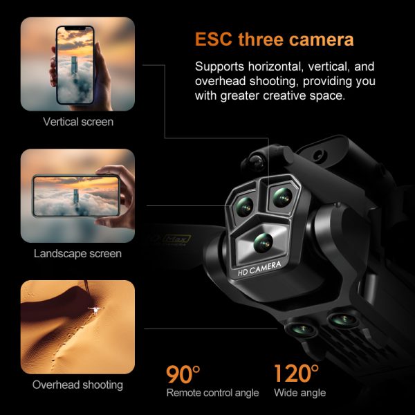 Triple Camera Drone Obstacle Avoidance Quadcopter Toy K10MAX - Image 15