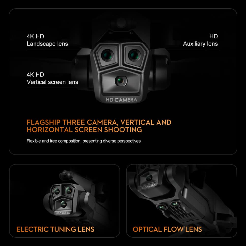 Three Camera Drone Toy Quadcopter Gift K10MAX