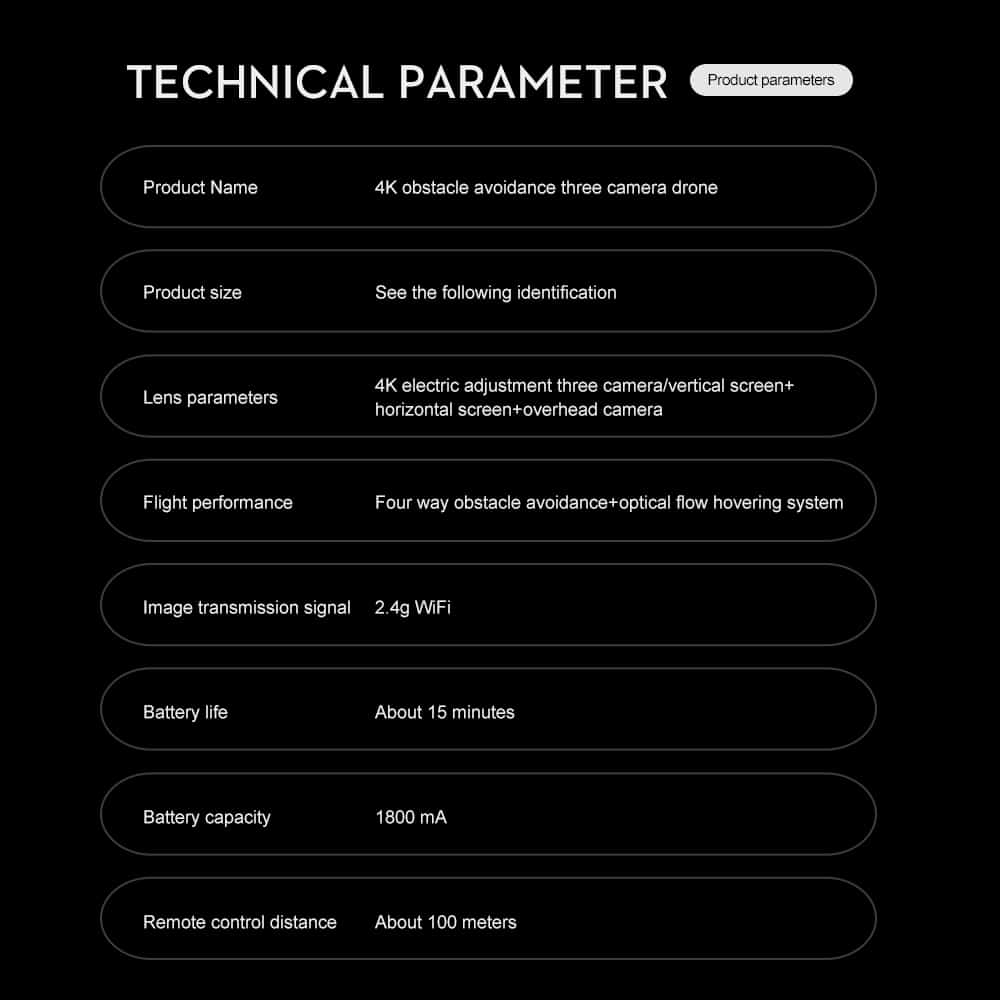 Three Camera Drone Toy Quadcopter Gift K10MAX